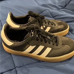 Adidas Samba Black White Sneakers with Gum Sole